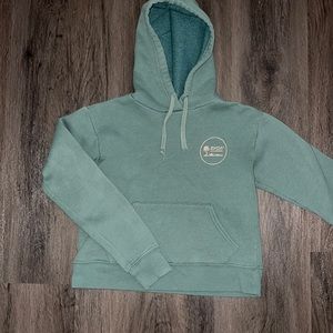 Green RVCA cropped hoodie